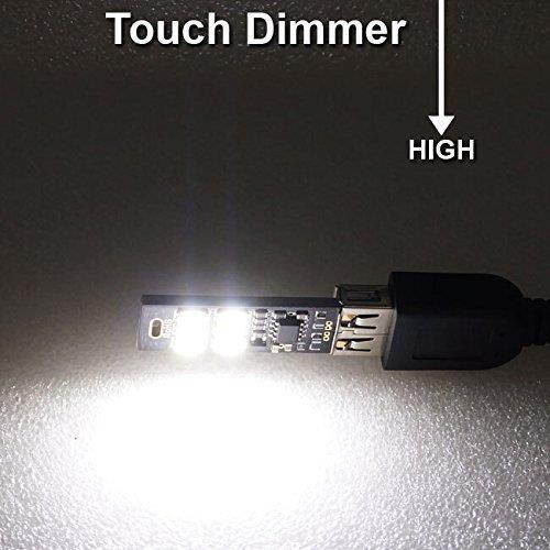 Yitee 5pcs USB Light Keychain Super Bright 6 LEDs Mini USB Light Lamp with Smart Touch Electrodeless Dimming Switch For Laptop Keyboard Light(Warm White)