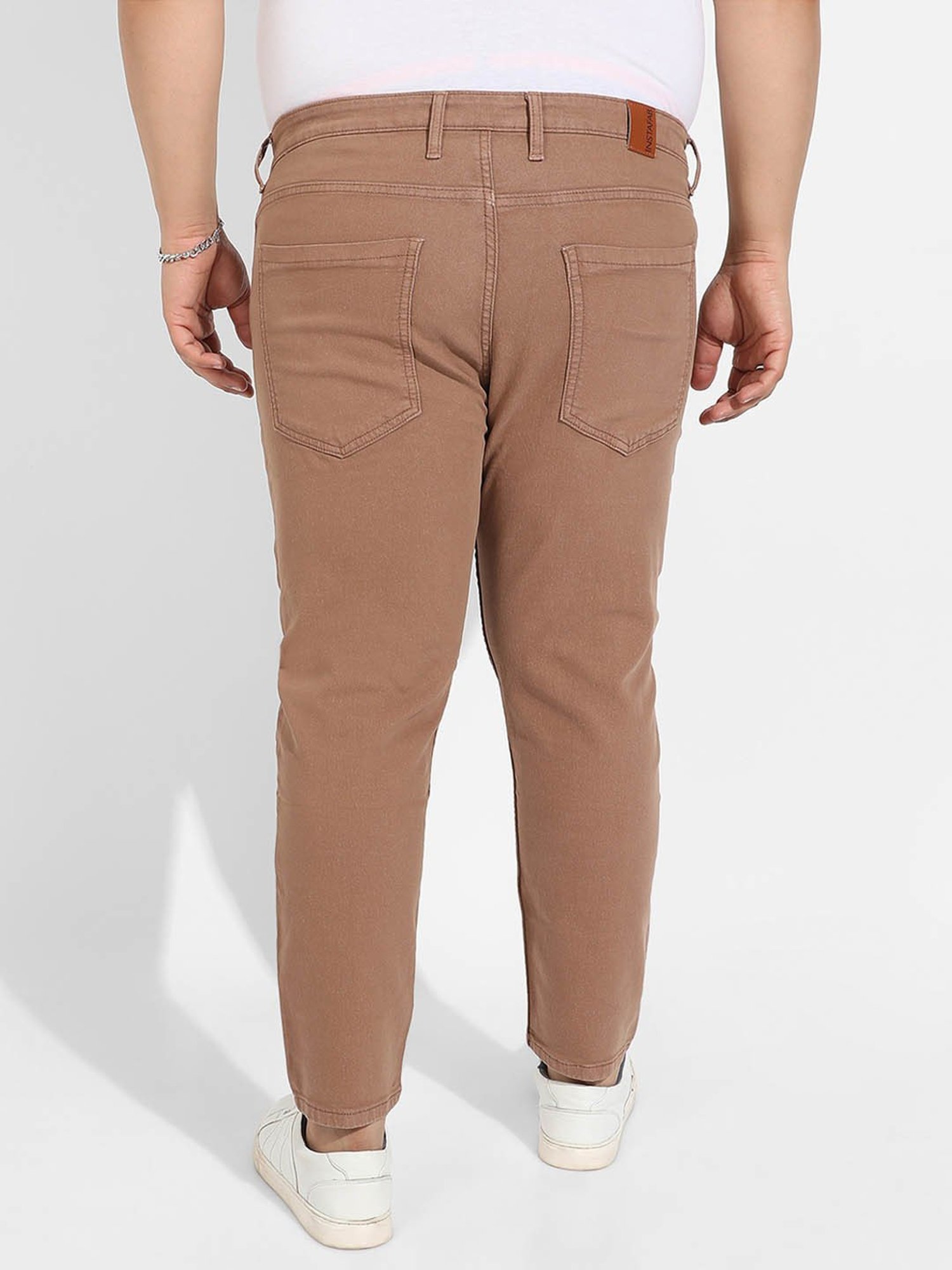 Instafab Plus Brown Regular fit Plus Size Jeans