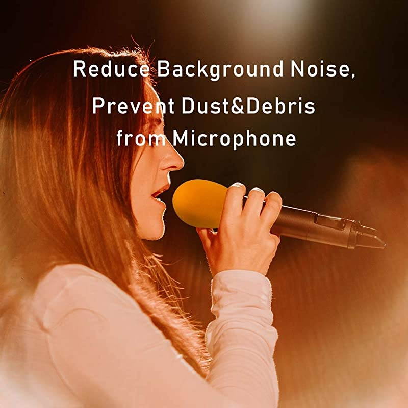Shakeproof Anti-Rolling Wireless Handheld Microphone Protection Silicone Ring (5 PCS), Bottom Rod Sleeve Holder (5 PCS), Windscreen Foam Cover (5 PCS) for KTV Device, Assorted Colors