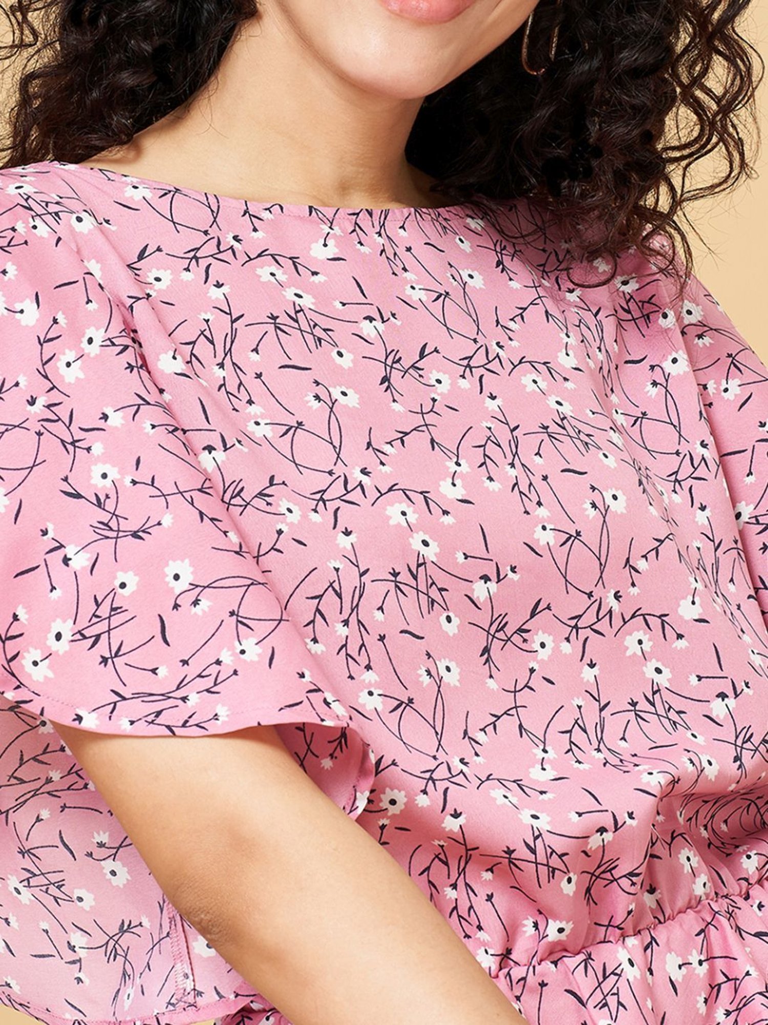 YU by Pantaloons Pink Printed Top