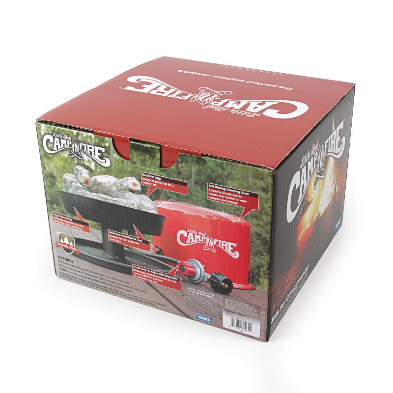 Camco 58031 Little Red Campfire Compact Outdoor Portable Tabletop Propane Heater Fire Pit Bowl for Camping, Tailgating, and Patios, 11.25 Inch