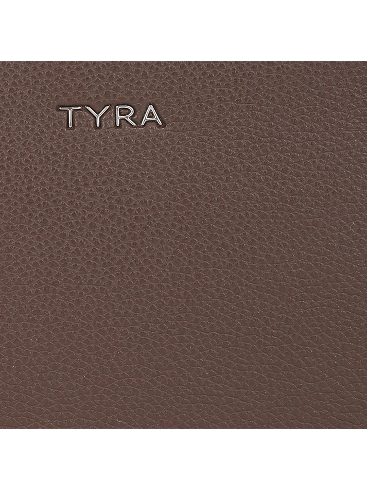 Tyra Sladison Brown Solid Faux Leather Sling Handbag