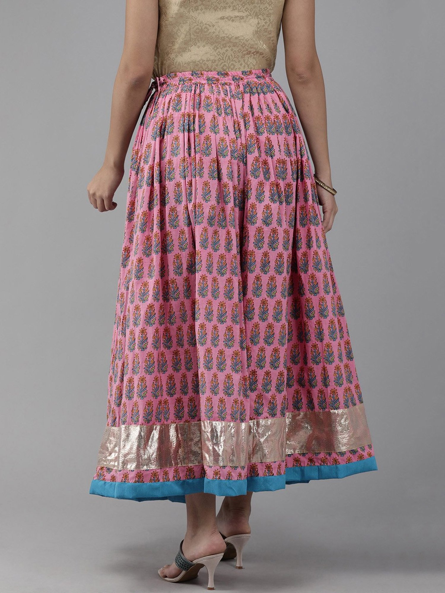 Geroo jaipur Pink Printed Skirt