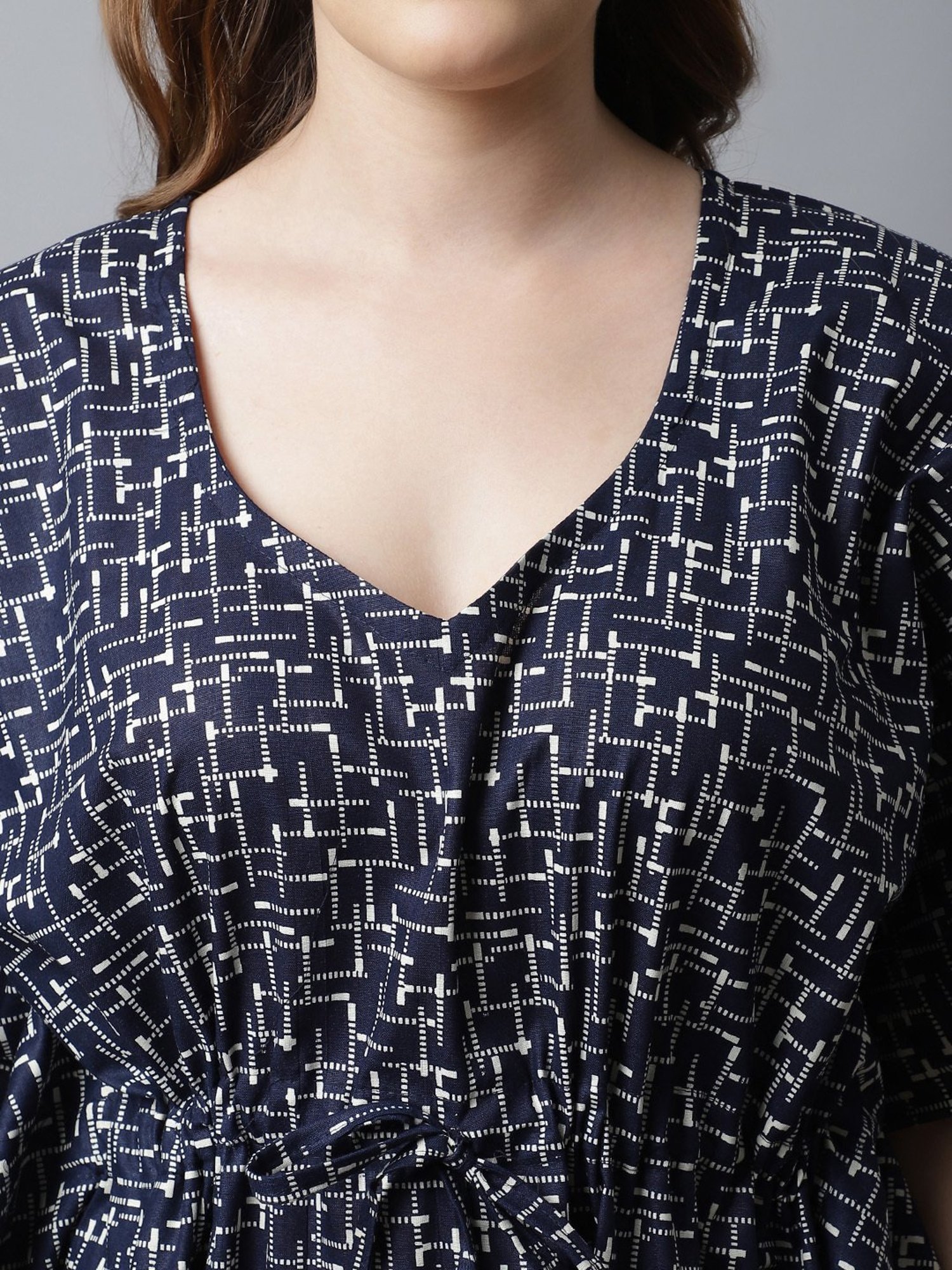 Secret Wish Navy Printed Kaftan Nighty