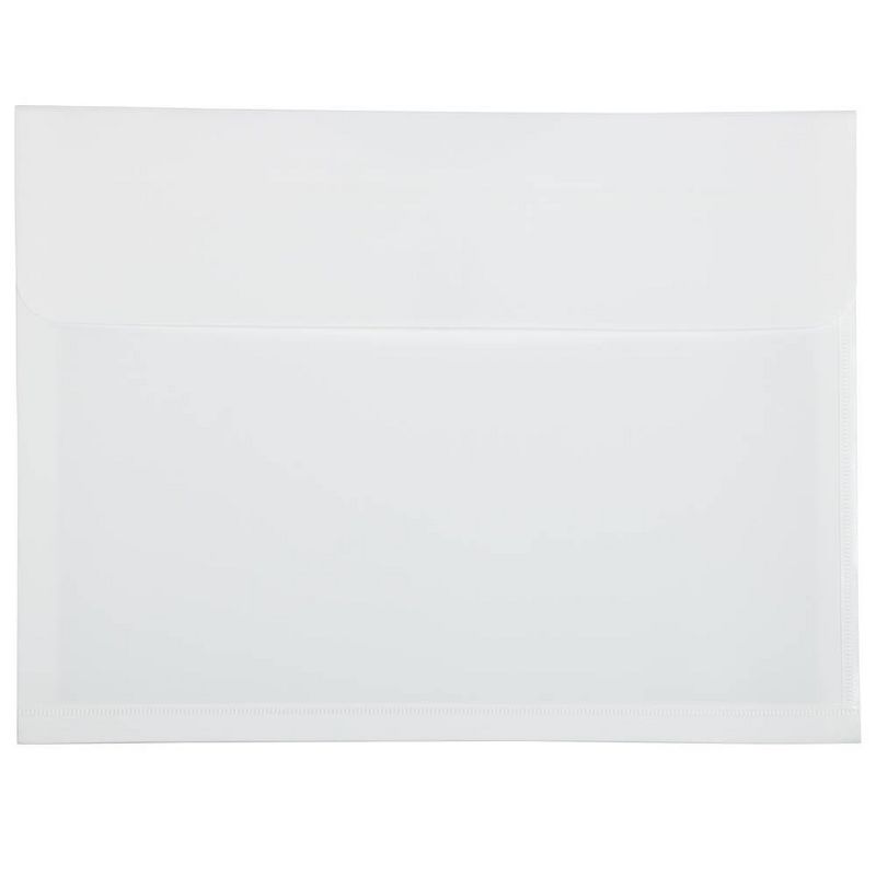JAM Paper 12pk Plastic Expansion Envelopes with Hook & Loop Closure - Letter Booklet - 9 3/4 x 13 - White