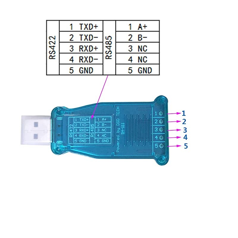 SH-U11 USB to RS485 RS422 Converter with FTDI FT232 Chip Compatible with Windows 10, 8, 7, XP and Mac OS X