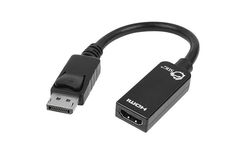SIIG DisplayPort to HDMI Adapter - DisplayPort/HDMI for Audio/Video Device, TV, Monitor - 9" - 1 x DisplayPort Male Digital Audio/Video