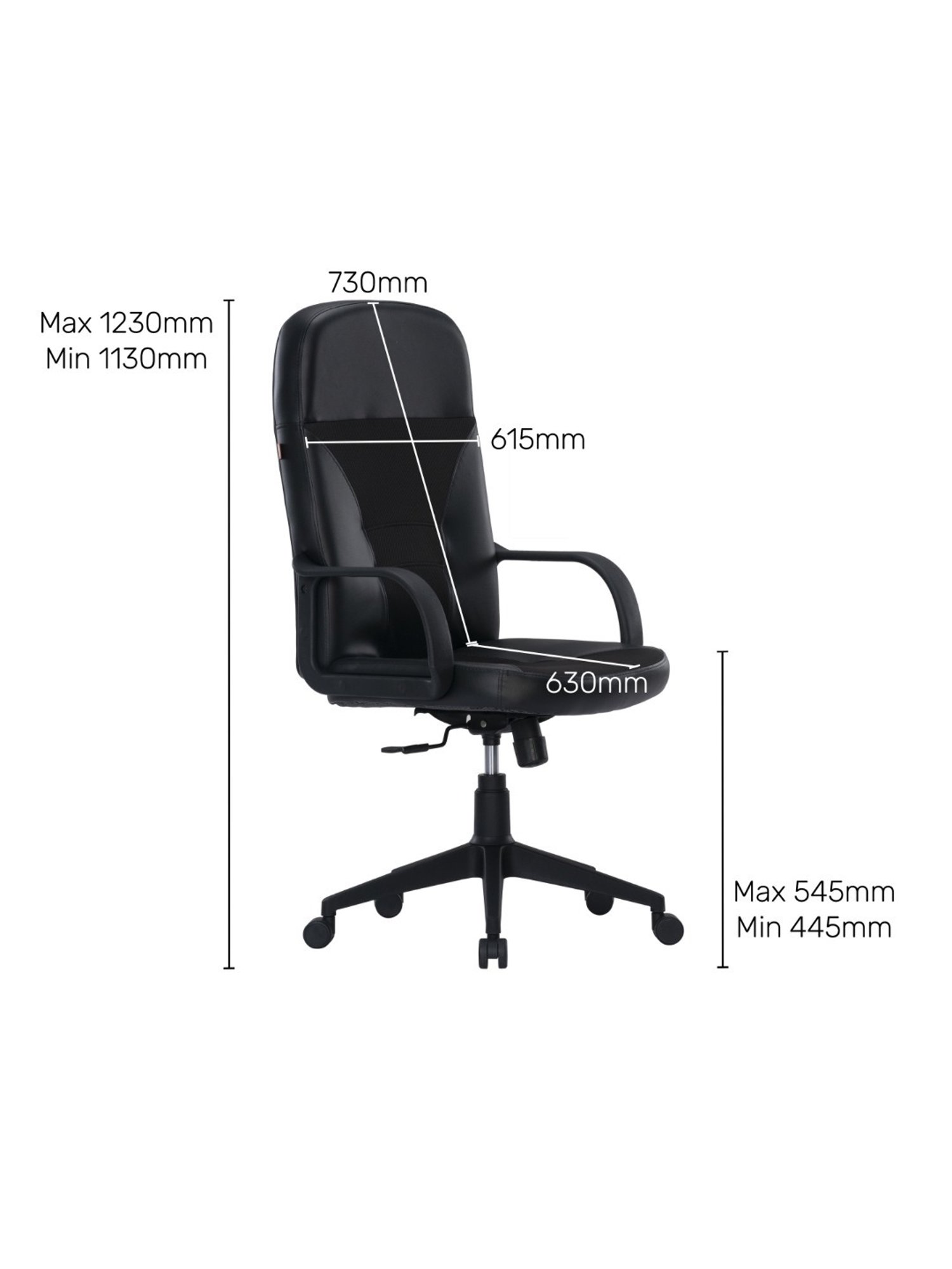 Durian Bliss Black Premium Leatherette Executive Chair