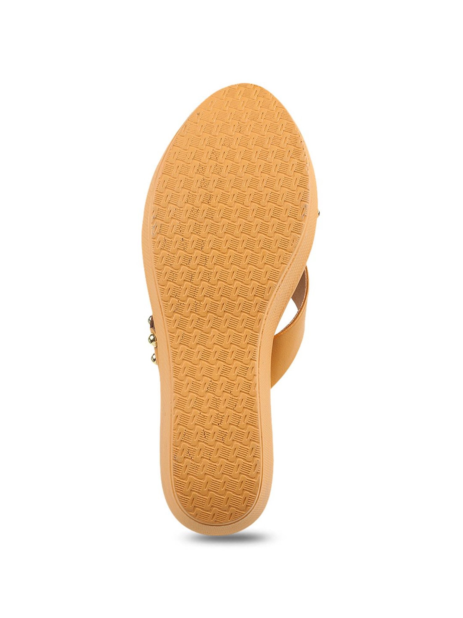 Metro Women's Yellow Cross Strap Wedges