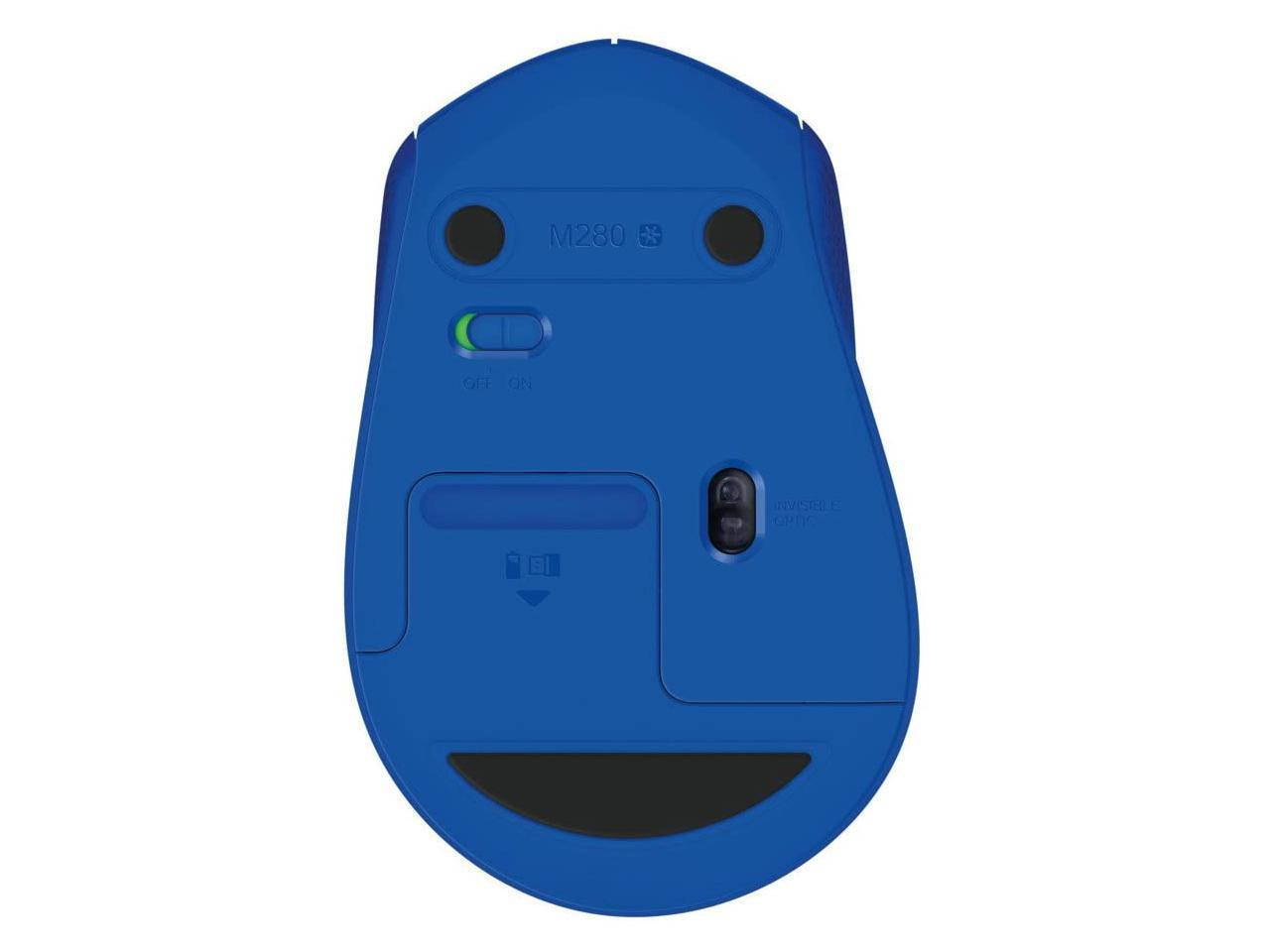 Logitech M280 Wireless Mouse, 2.4 Ghz Connection Via Nano Usb Receiver, 1000 Dpi Optical Sensor, 18-Month Battery Life, 3 Buttons, Pc / Mac - Blue