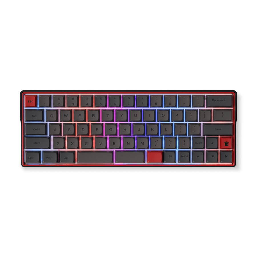 KEMOVE 64-66 Dolch Bluetooth 5.1 Hot-swappable Convertible 60% RGB Mechanical Gaming Keyboard - Wireless/Wired Mode, 100% PBT Keycaps, Full Keys Programmable for Win/Mac (Gateron Optical Blue Switch)
