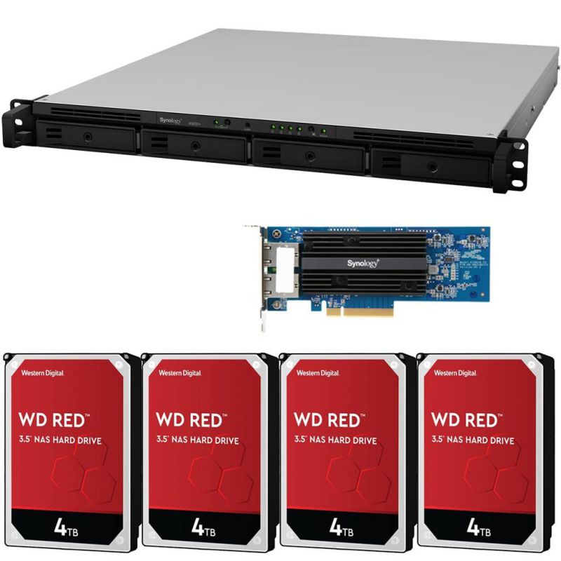 Synology RS820+ 4-Bay RackStation NAS with Synology 10Gb Adapter 32TB (4x8TB) of Western Digital RED NAS Drives Fully Assembled Tested By CustomTechSales