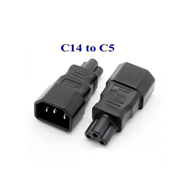 320 C14 Male to C5 Female AC Adapter, Golbalma Black 3 Pin Power Cord Connector 3 Prong Plug Cable for Receptacle Laptop Printer