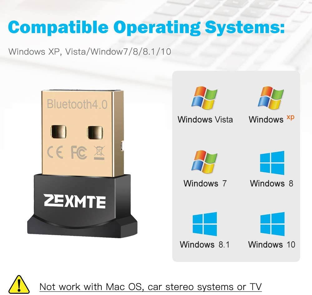 Bluetooth USB Adapter CSR 4.0 USB Dongle Bluetooth Receiver Transfer Wireless Adapter for Laptop PC Support Windows 10/8/7/Vista/XP,Mouse and Keyboard,Headset