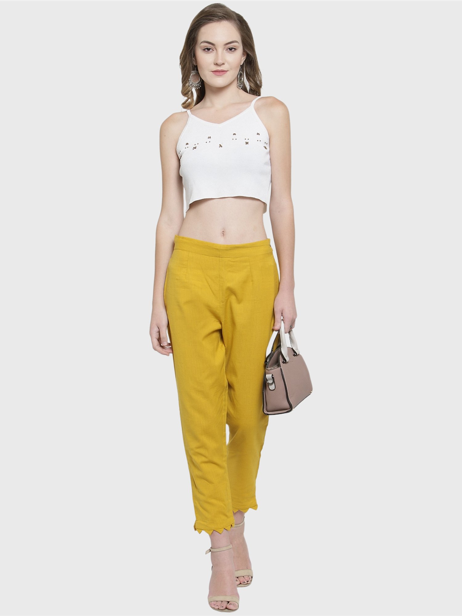 Indibelle Mustard Cotton Trousers