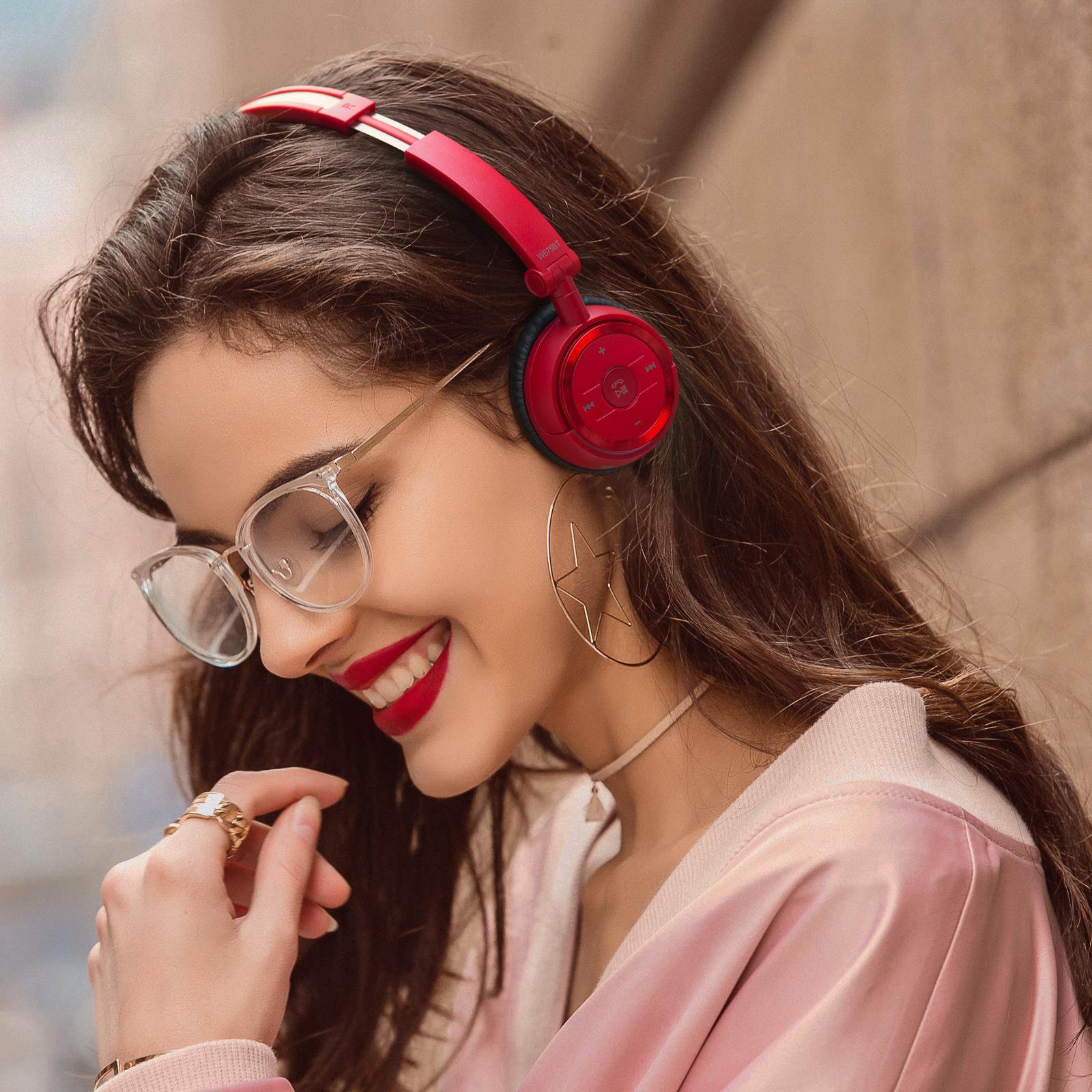 Edifier W675BT On-ear Bluetooth v4.1 Headphones Foldable with NFC Connect 40mm Drivers - Red