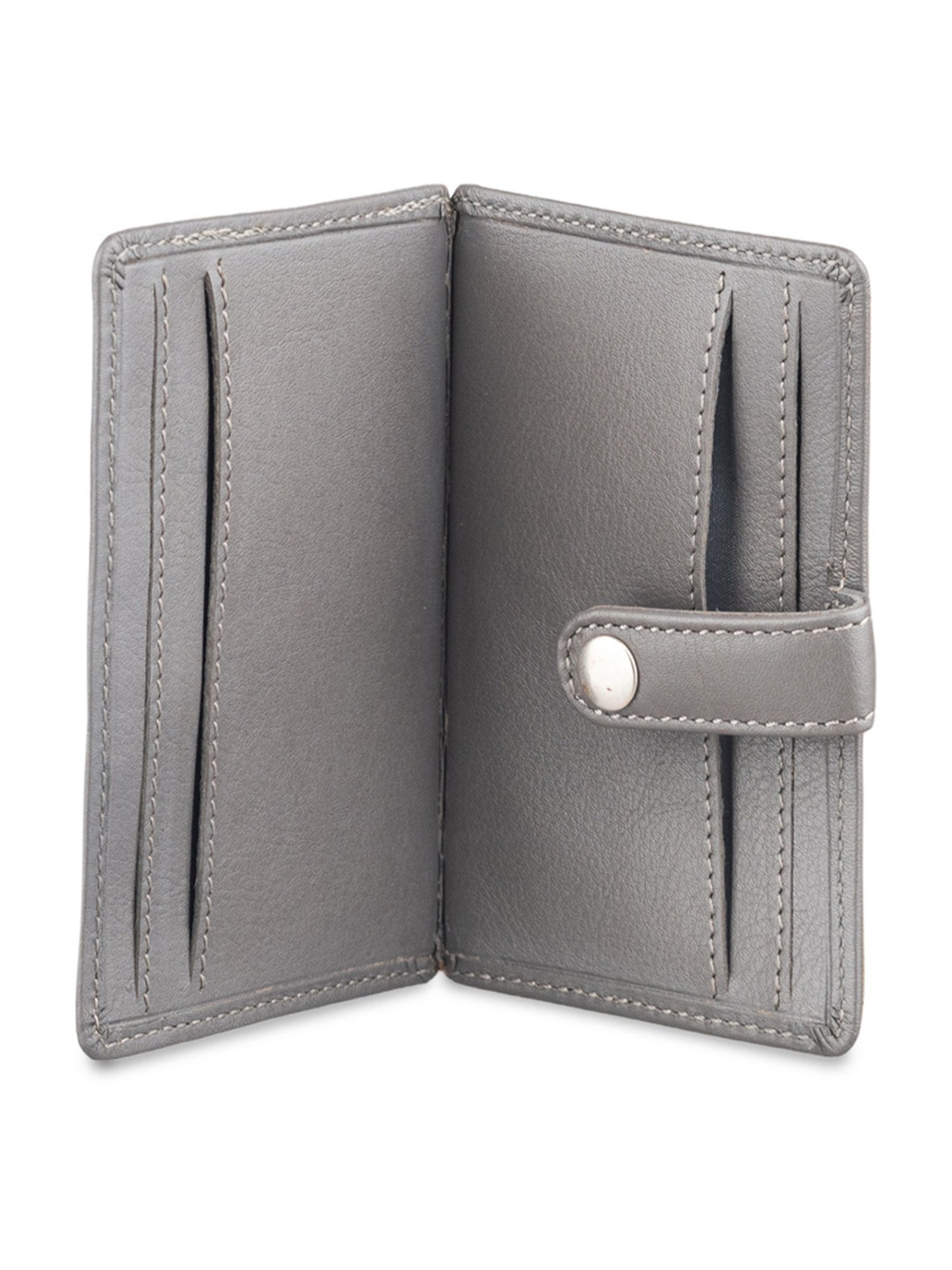 BROWN BEAR Premium Branded Grey Leather Card Holder for Men