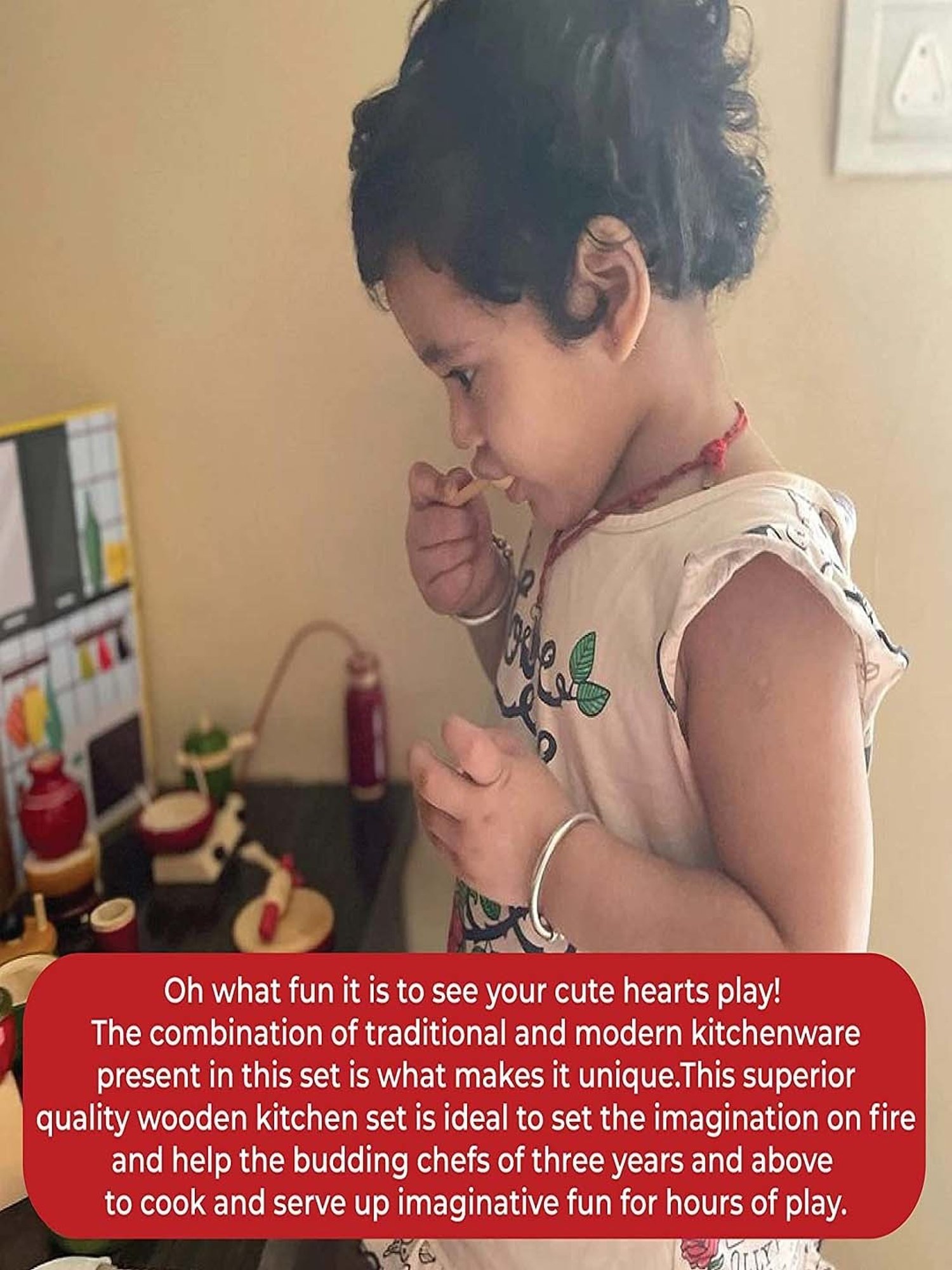 Desi Toys Kids Multicolor Wooden Kitchen Pretend Playset