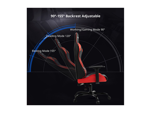 AMINITURE Gaming Chair Racing Style High Back Computer Game Chair Office Chair Seat Height Adjustment Recliner with Headrest and Lumbar Support (Black&Red)