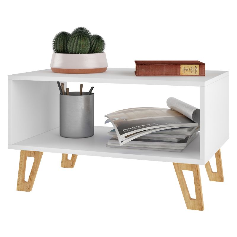 Ikiriya Nashville Solid Beige Wood Coffee Table Teak Finish