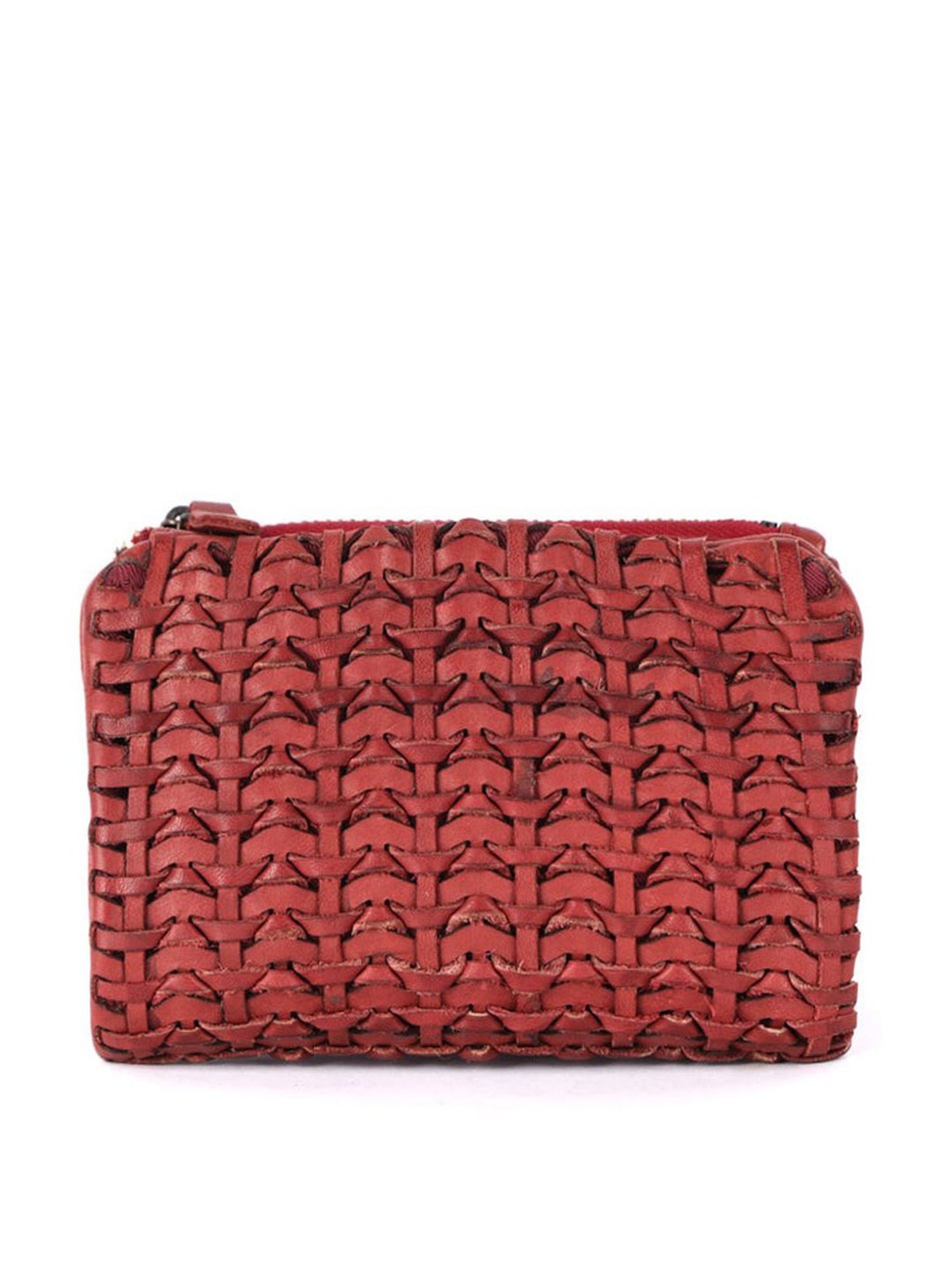 KOMPANERO Levi Red Leather Textured Wallet