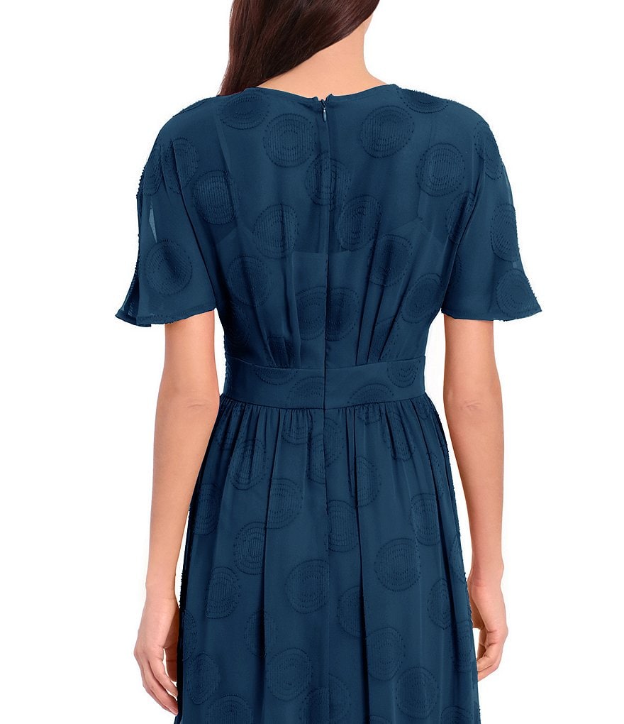 Jkara Petite Size V-Neck 3/4 Sleeve Beaded Bodice Gown