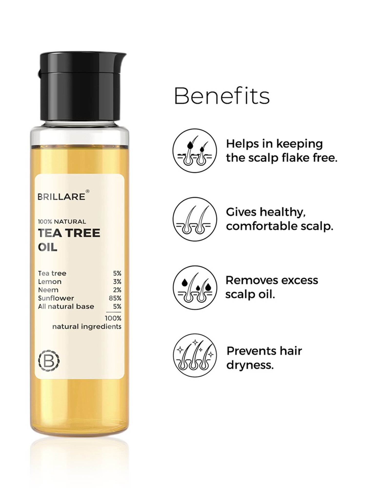 Brillare 100% Natural Tea Tree Oil - 100 ml