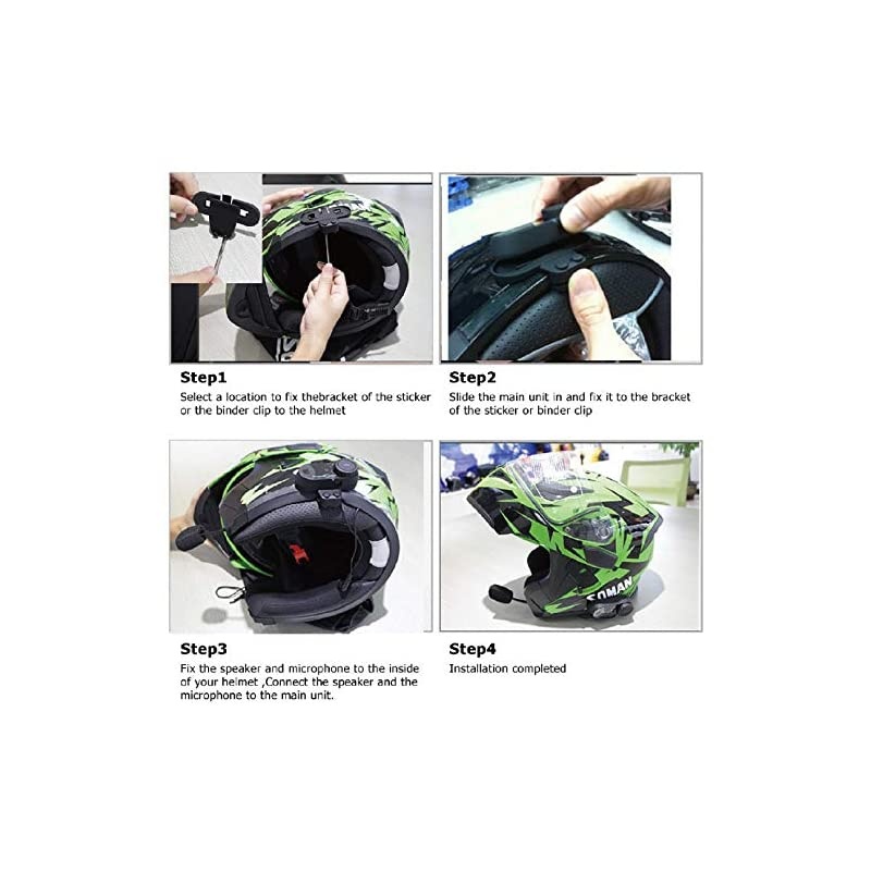 TCOMSC Motorcycle Helmet Bluetooth Intercom Headset Communication Systems Kit for 2 or 3 Riders LCD ScreenFM RadioMobile phoneMP3GPS ConnectiveRange 800m Handsfree 2 Pack