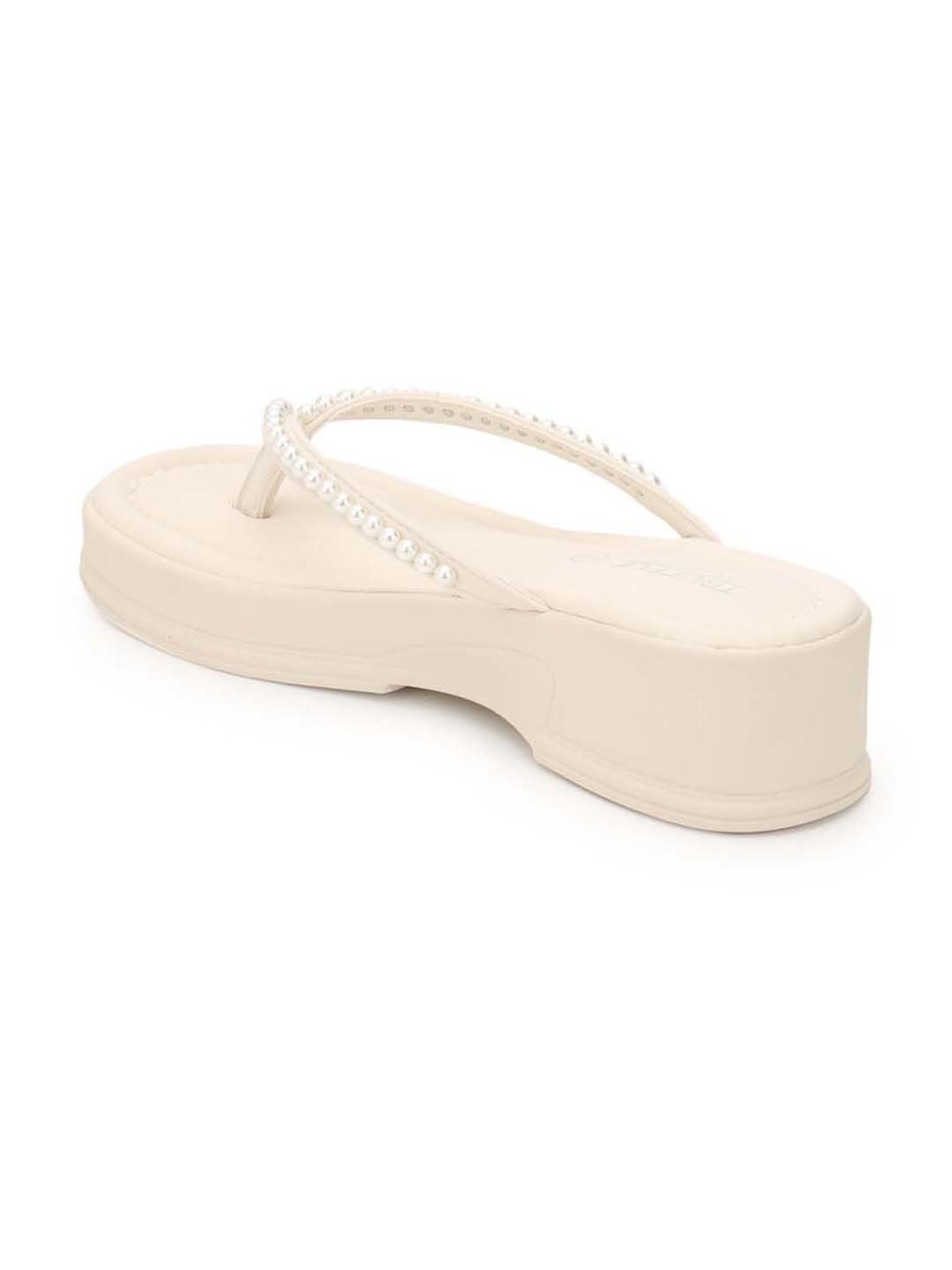 Truffle Collection Women's Beige Thong Sandals