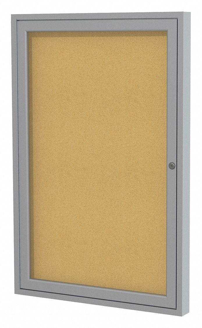 GHENT PA13636K Enclosed Cork Bulletin Board 36x36", 1 Door