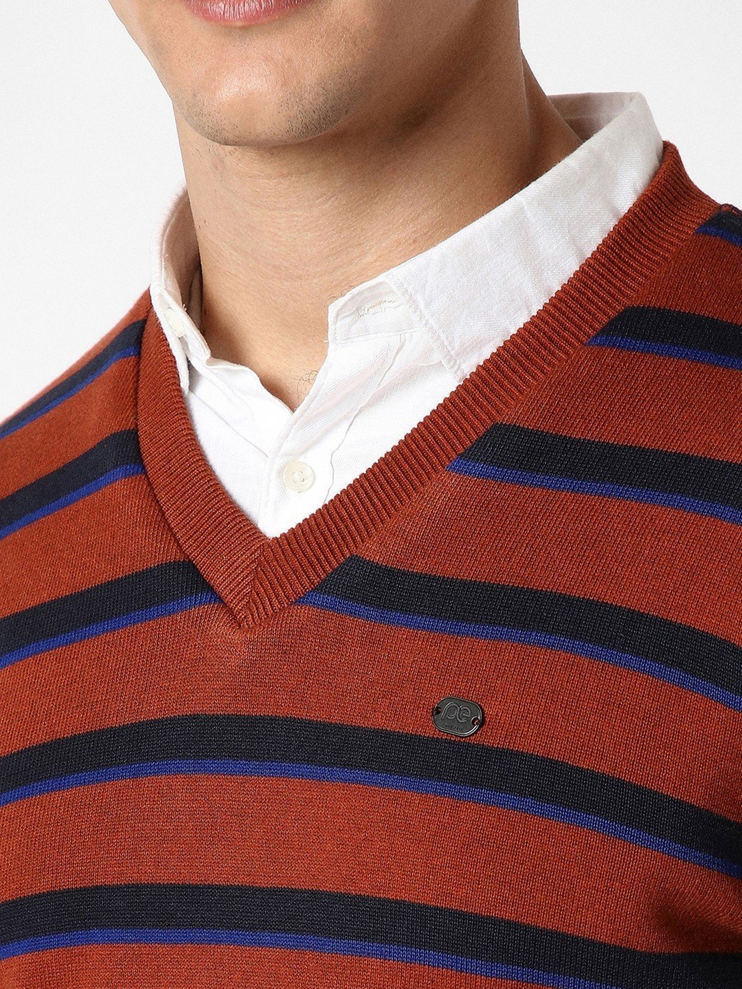 Peter England Black Regular Fit Reversible Sweater