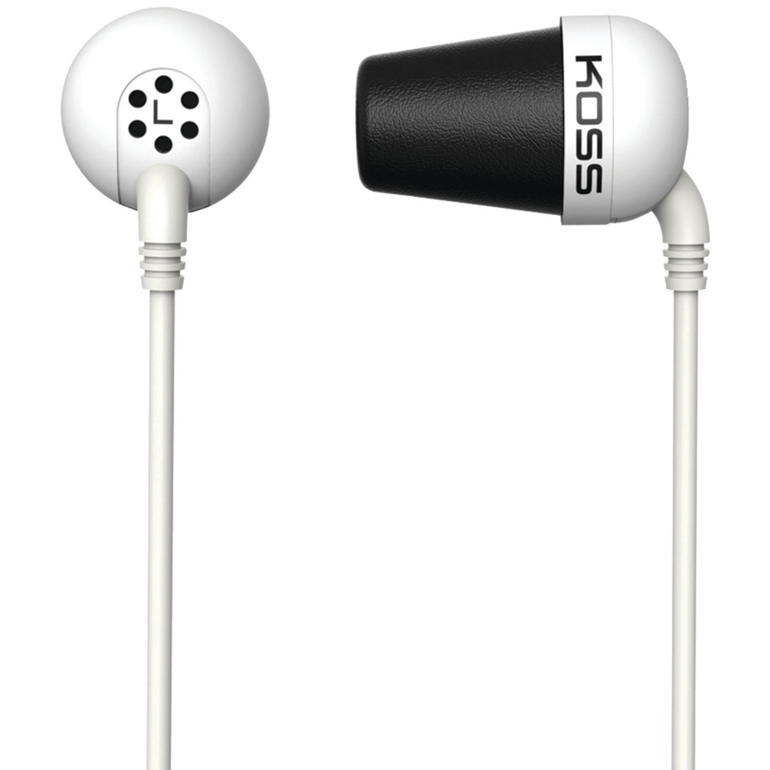 KOSS White PLUGW Earbud Noise Isolating