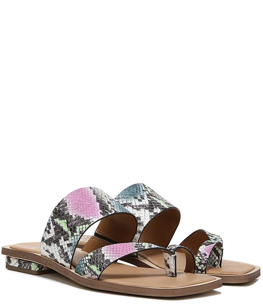 Sarto by Franco Sarto Ediana Snake Print Leather Thong Slide Sandals