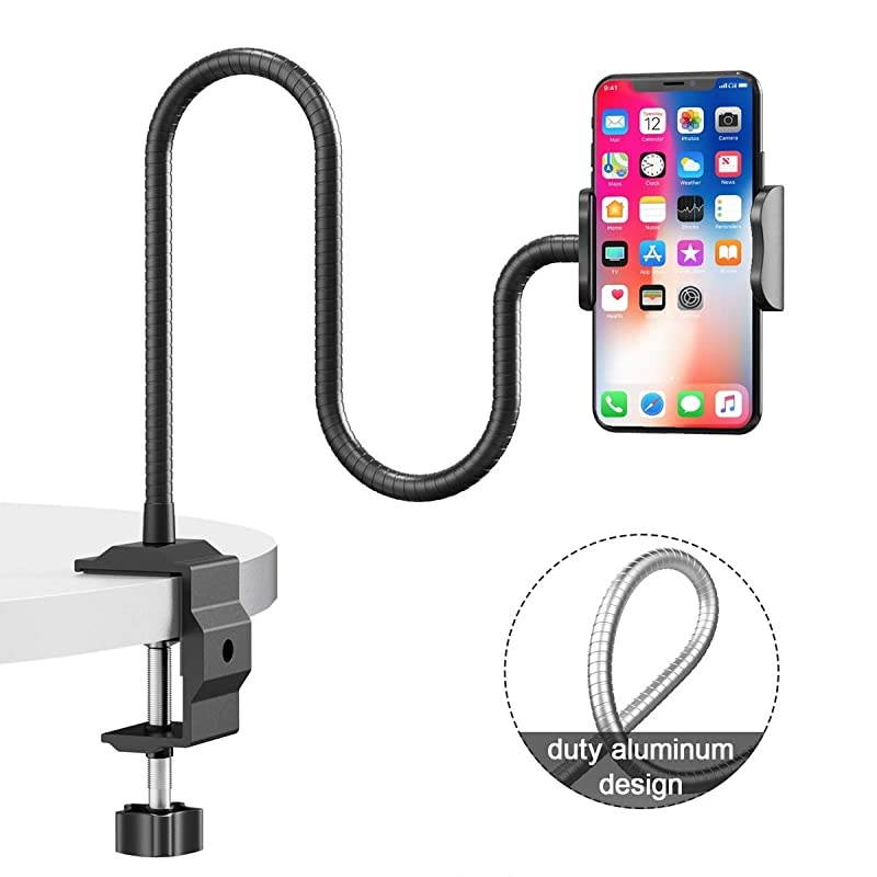 Holder for Bed Universal Phone Stand 360 Adjustable Strong Metal Lazy Arm Clamp Bracket Mount Compatible with Phone 1111prox xsxr8+87+7 More 4065 Devices