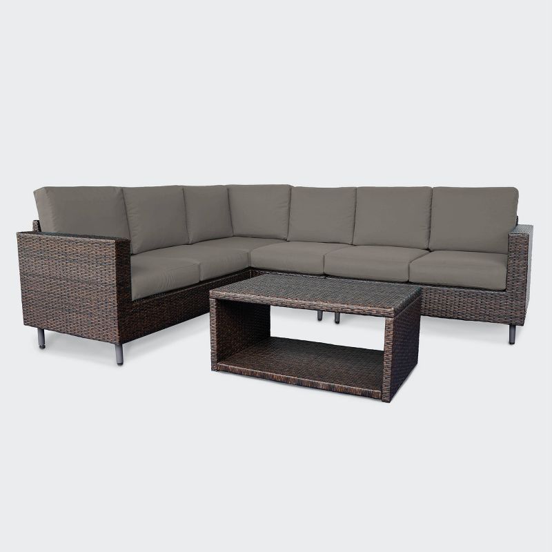 Draper 5pc Sectional Set - Gray - Leisure Made