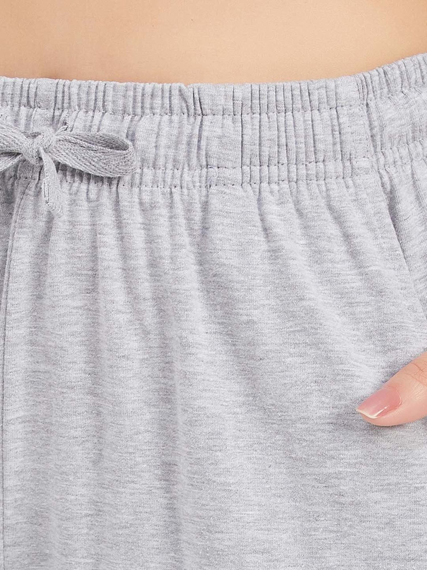 Clovia Green & Grey Printed Night Dress Pyjamas Set