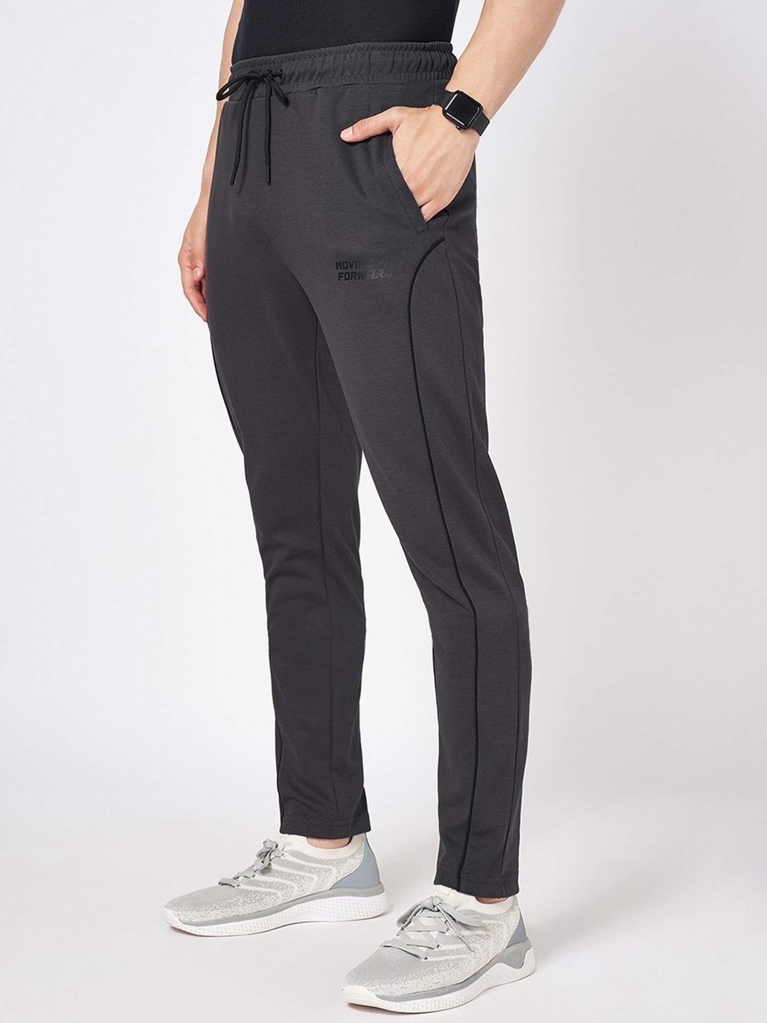 Ajile By Pantaloons Black Cotton Regular Fit Trackpants