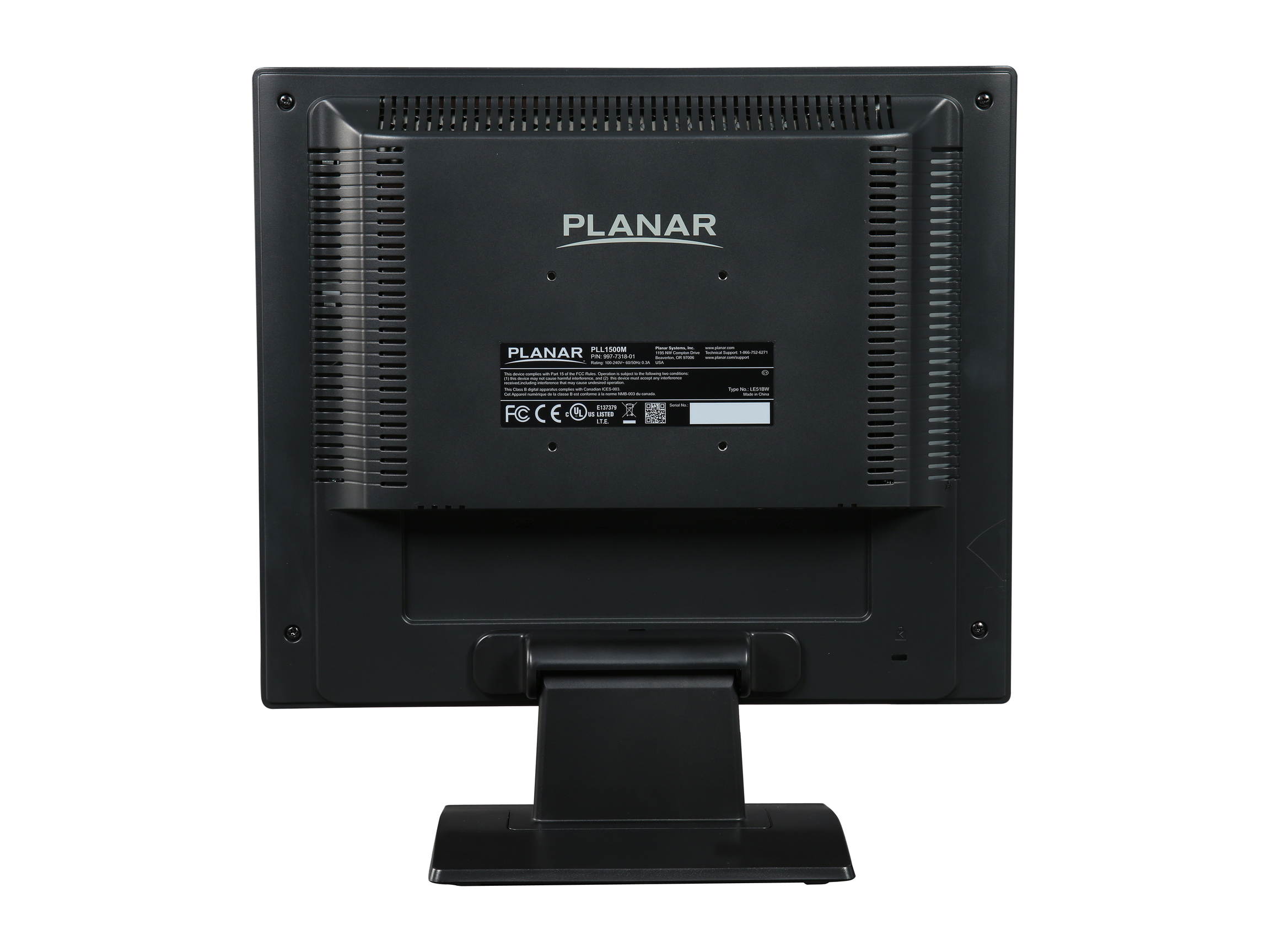 Planar PLL1500M 15" Professional LED LCD Monitor, 1024 x 768, 700:1, 300cd/m2, 4:3, VGA, D-sub, VESA Compatible, Built-in Speaker