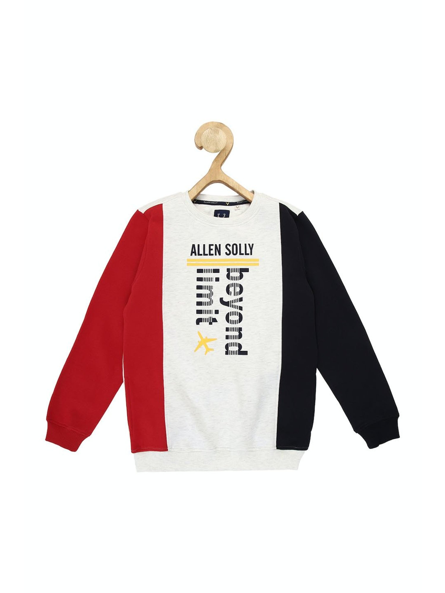 Allen Solly Junior Orange Cotton Regular Fit Full Sleeves Sweatshirt