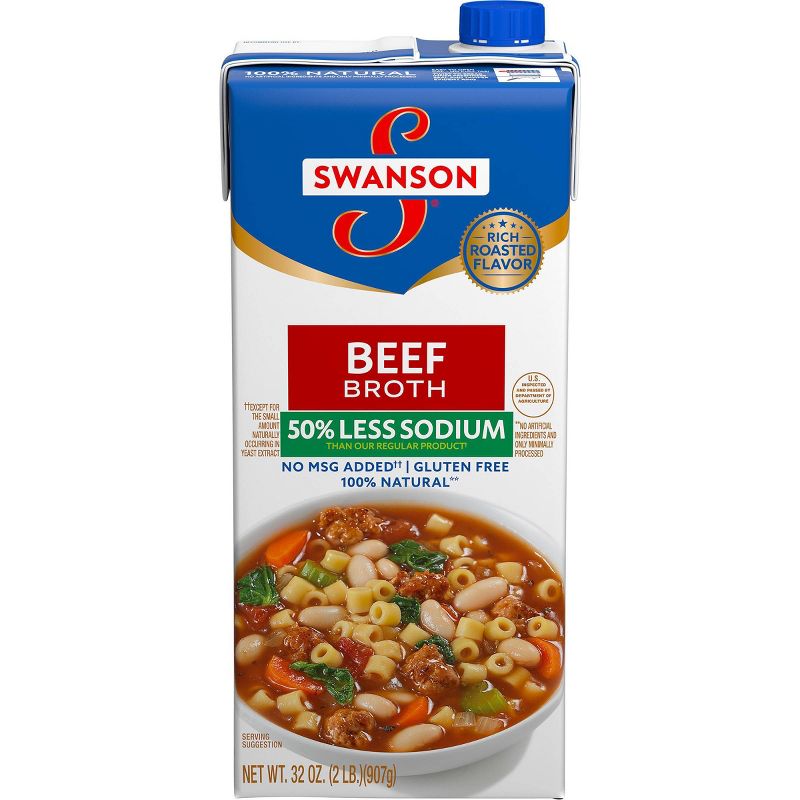 Swanson Beef Broth 50% Less Sodium 32oz