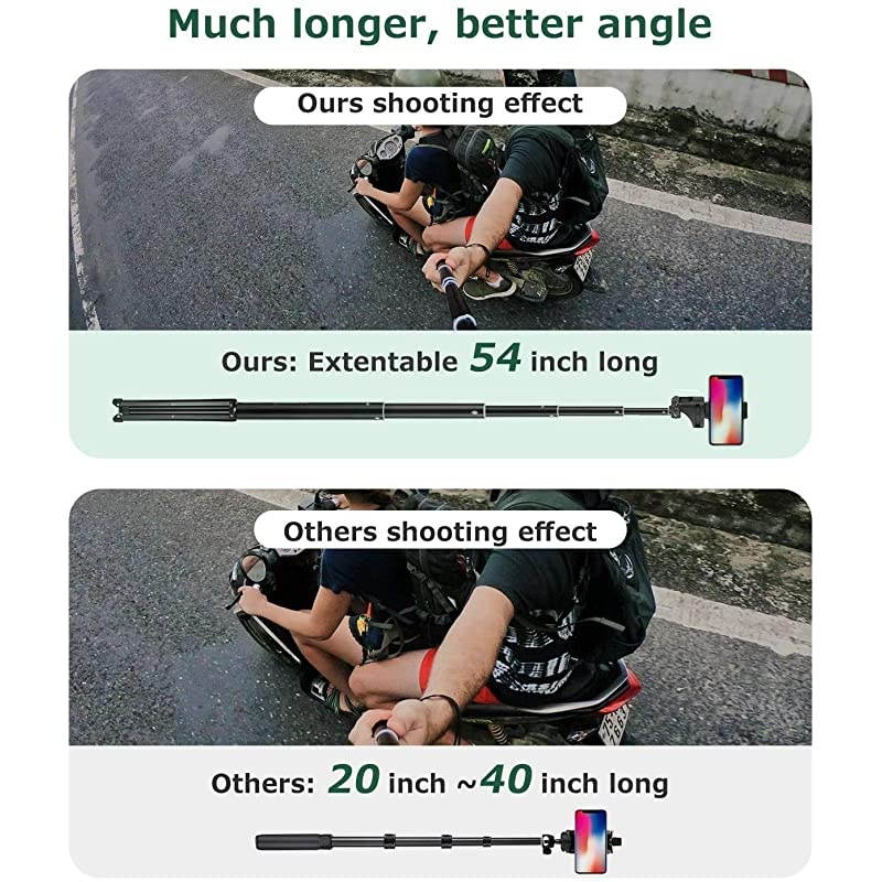 Selfie Stick Tripod  54 Extendable Selfie Stick with Phone Tripod Stand amp Wireless Remote for iPhone SE 11 Pro Max X 8 7 6 Galaxy Note 9 Android Perfect for Live StreamVlog Lightweight