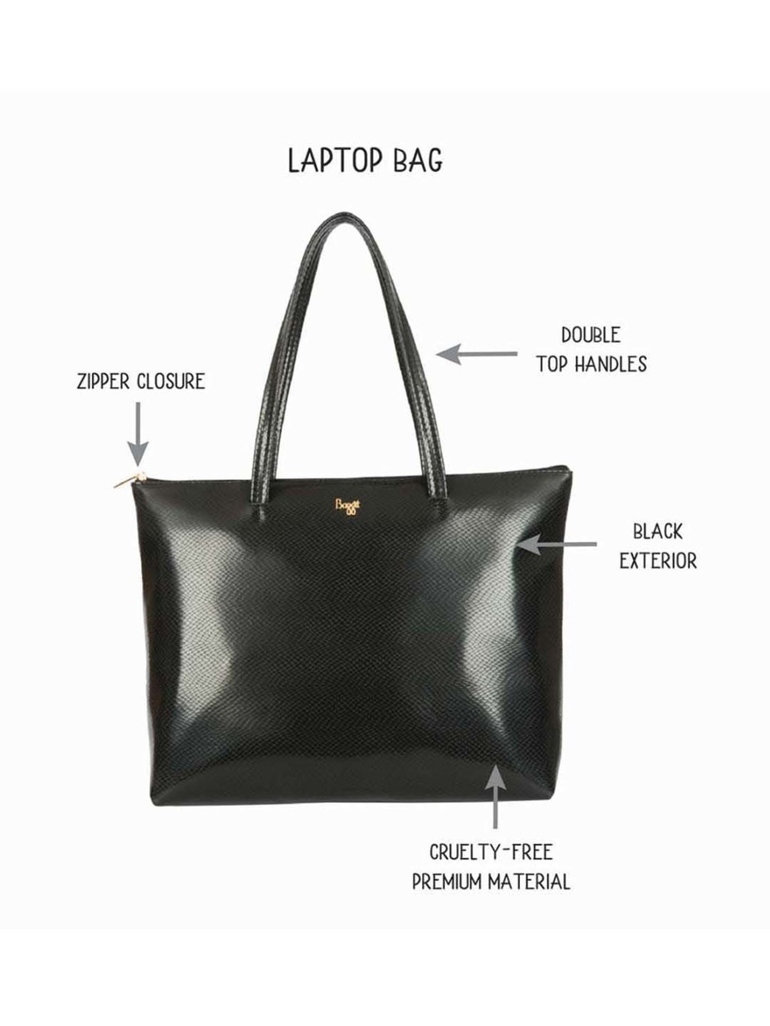 Baggit Black Textured Large Tote Handbag