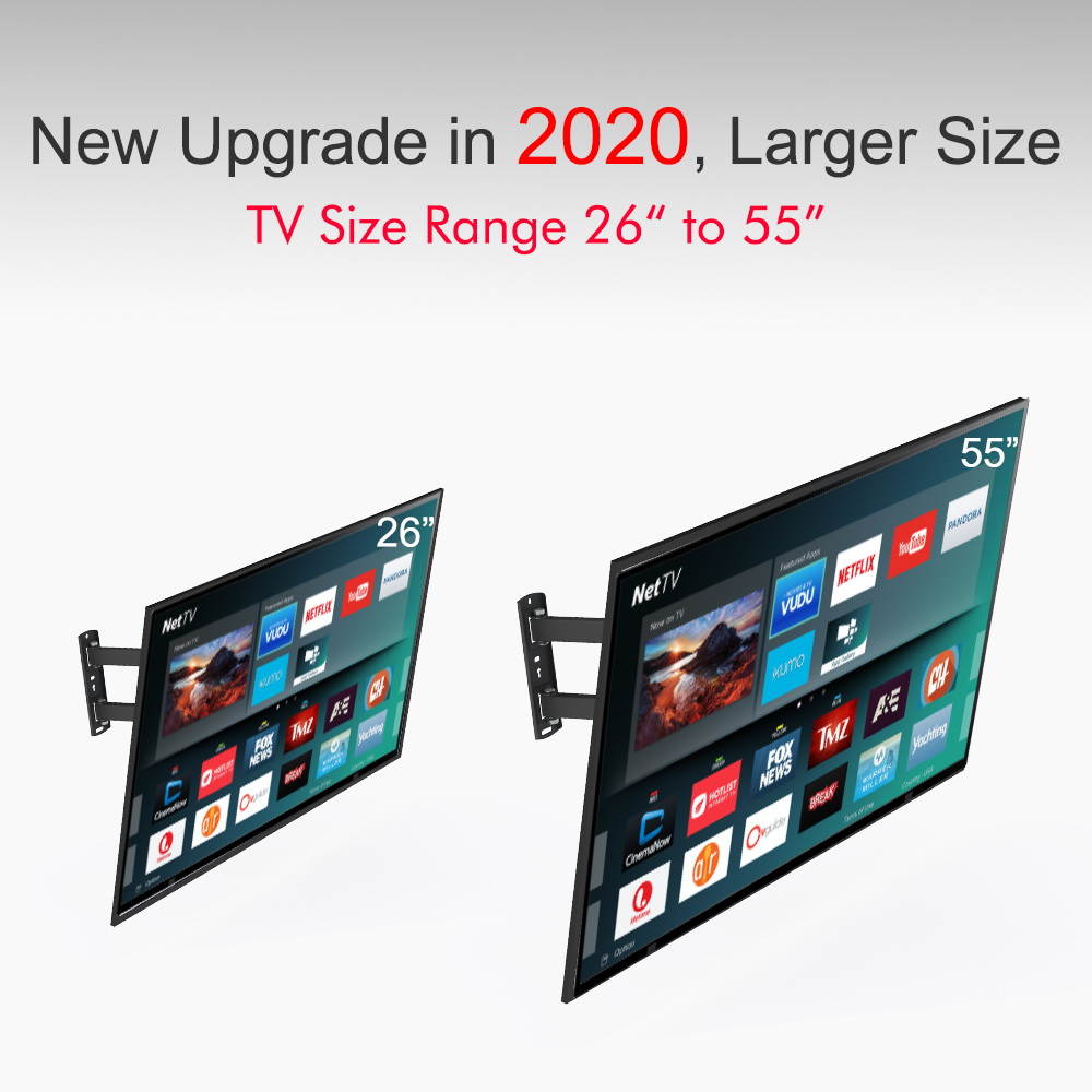 LEADZM 26-55" Adjustable TV Wall Mount Bracket Rotatable with Spirit Level, Max VESA 400x400mm up to 66lbs