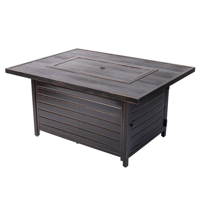 Sawyer Brushed Bronze Rectangle Aluminum LPG Fire Pit - Fire Sense