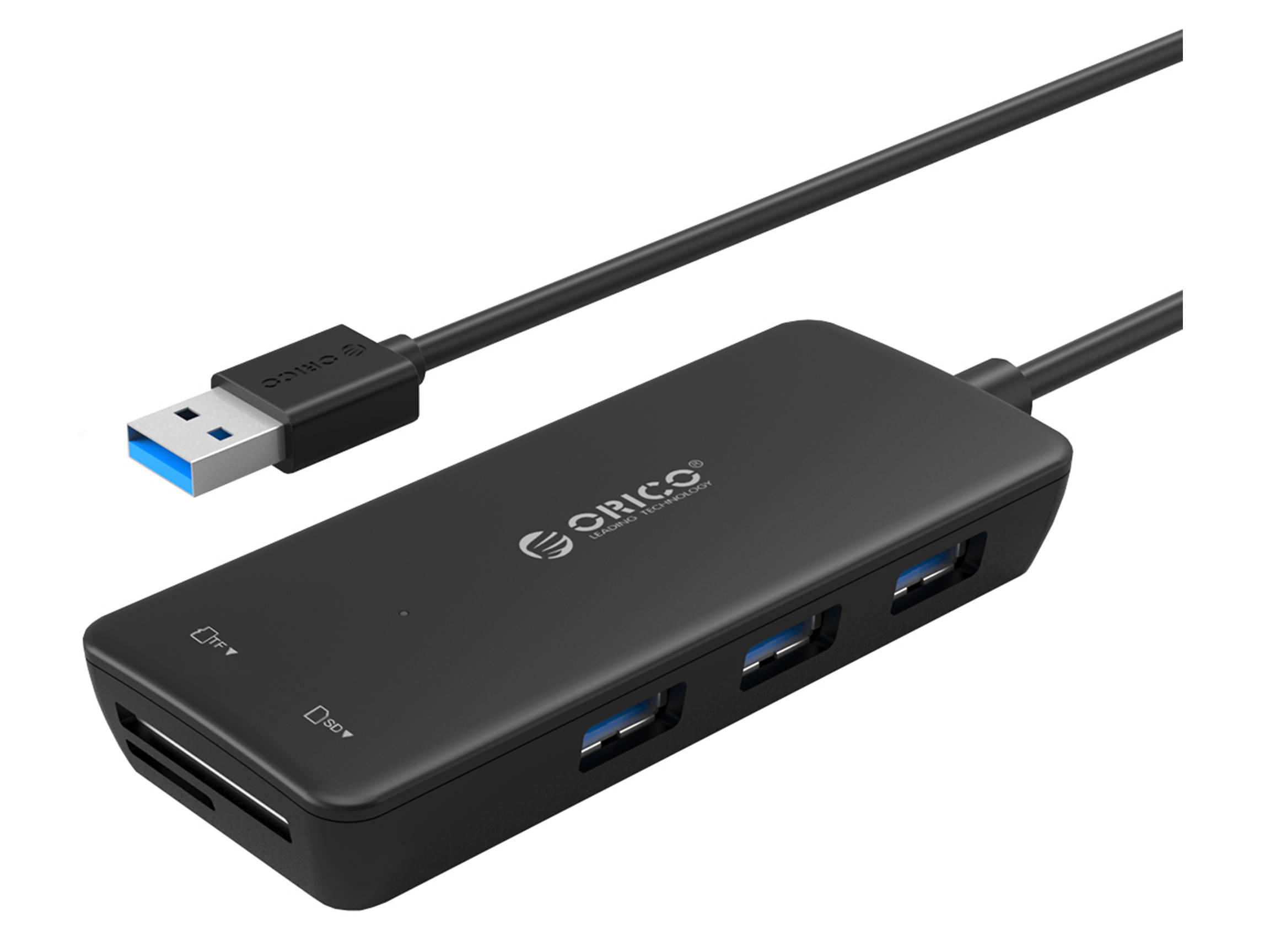 USB3.0 HUB, ORICO 3 Ports USB 3.0 Hub Super Speed with SD/ Micro SD Card Reader Combo For PCs and Laptops