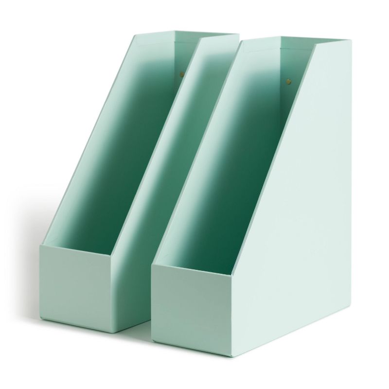 U Brands 2pk Paperboard Magazine File Holder - Mint