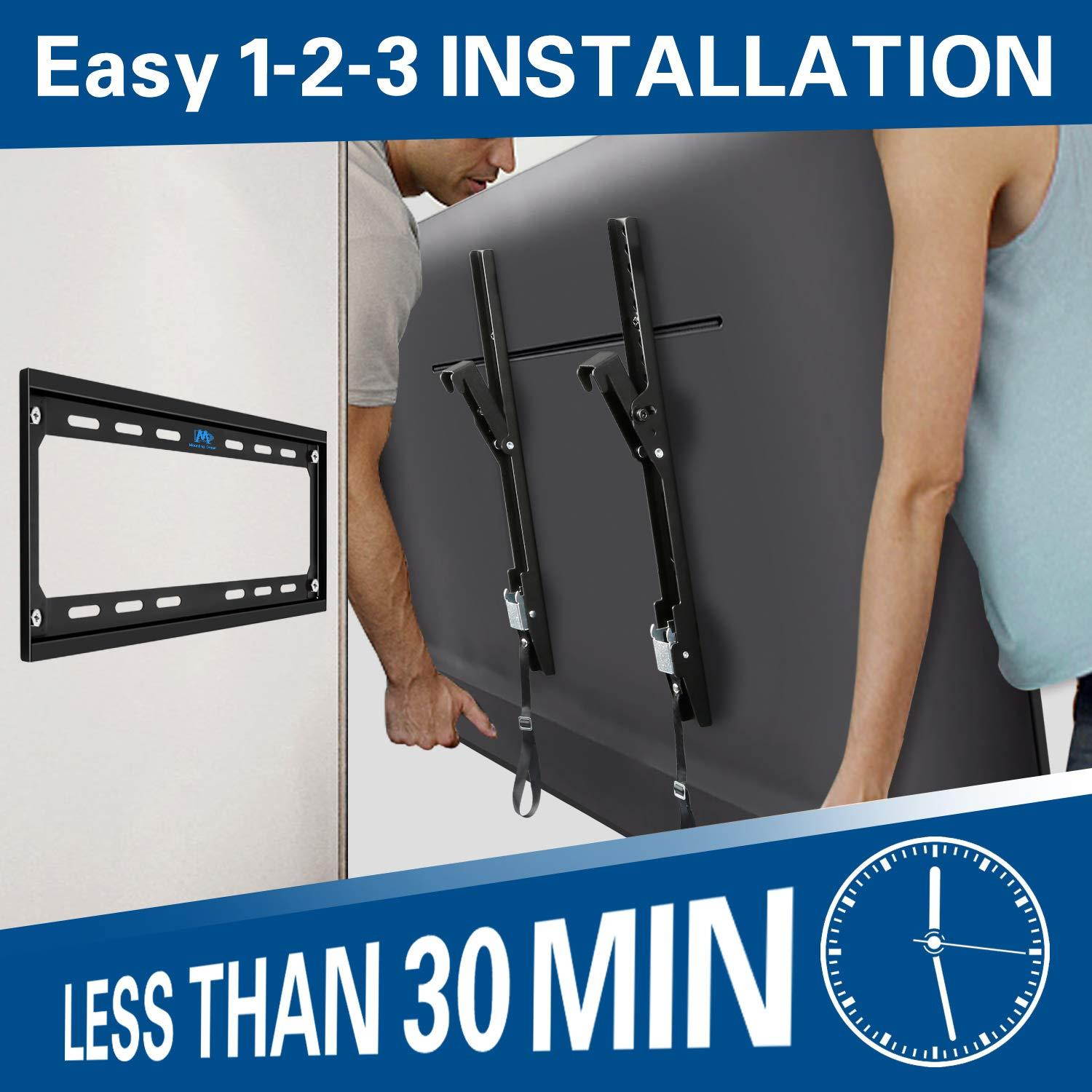Mounting Dream MD2268-MK TV Wall Mount Tilting Bracket for Most 26-55 Inch LED, LCD and Plasma TVs up to VESA 400 x 400mm and 88 LBS Loading Capacity, with Torpedo Level