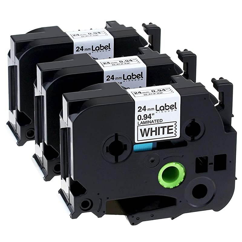 Compatible Tape Replacement for Brother PTouch Tape TZe251 TZe251 24mm 1 Inch Black on White Standard Laminated Tape for Brother PTD600 PTD600VP PTP710BT PTP750W 3Pack