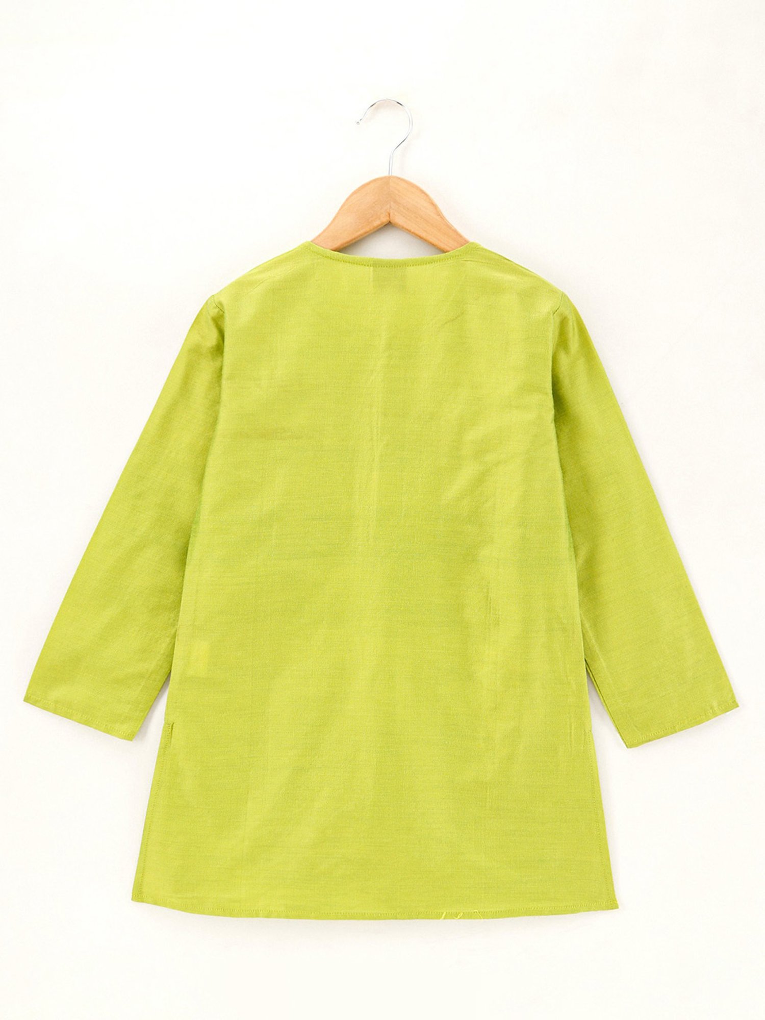 TWISHA Kids Green & White Floral Print Full Sleeves Kurta , Pyjamas with Jacket