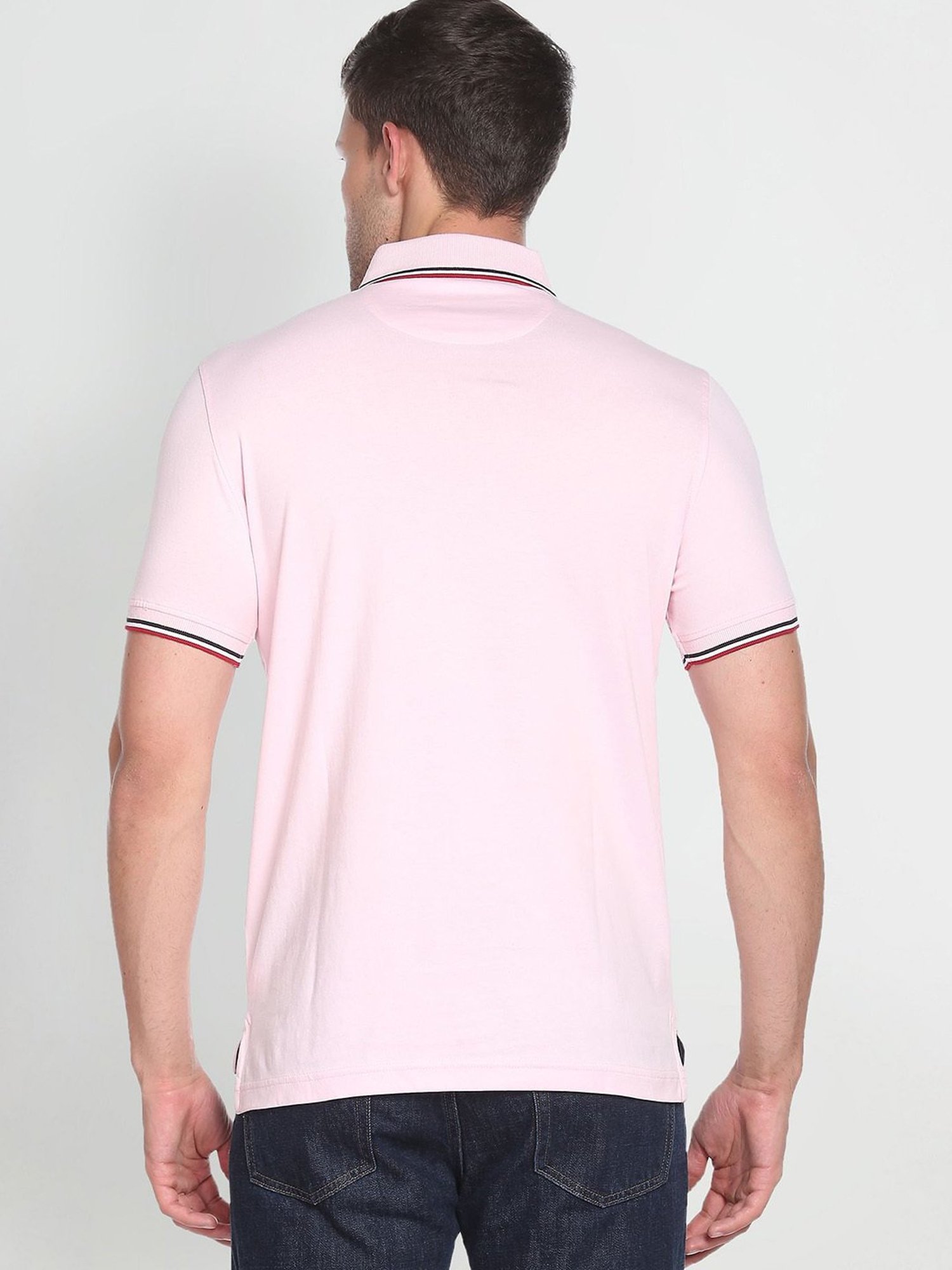 Arrow Sport Light Pink Cotton Regular Fit Polo T-Shirt